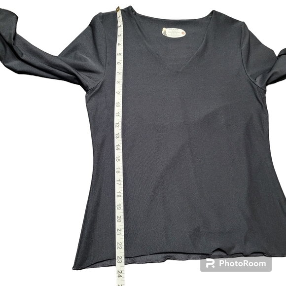 Spanx Black Tummy Control Lined V-neck 3/4 Sleeve Shapewear Top Size Small - Picture 6 of 8